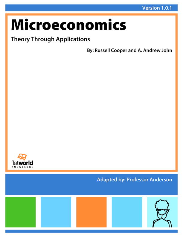 Cover of Microeconomics: Theory Through Applications v1.0.1