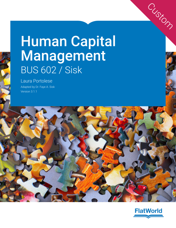 Cover of Human Capital Management: BUS 602 / Sisk v3.1.1