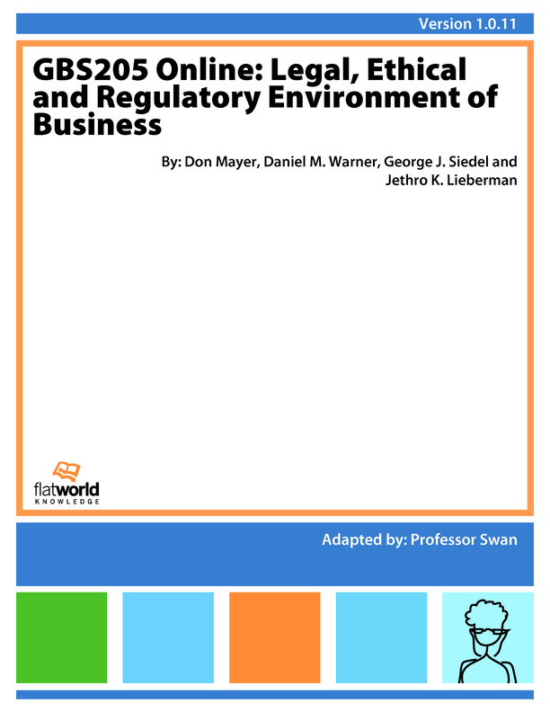 GBS205 Online: Legal, Ethical and Regulatory Environment of Business