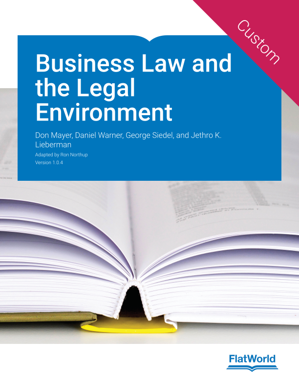 Cover of Business Law and the Legal Environment v1.0.4
