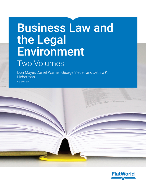 Cover of Business Law and the Legal Environment v1.0