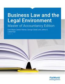 Cover of Business Law and the Legal Environment: Master of Accountancy Edition v1.0