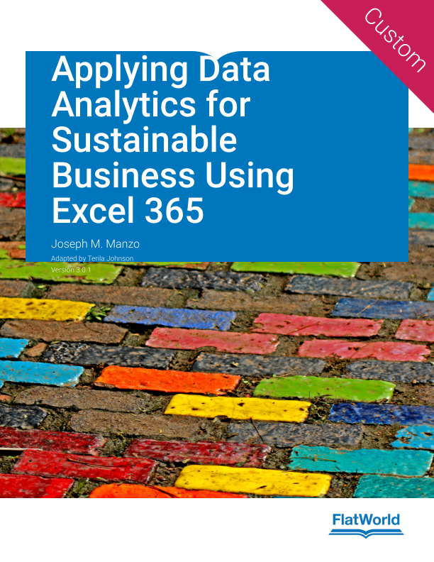 Cover of Applying Data Analytics for Sustainable Business Using Excel 365 v3.0.1