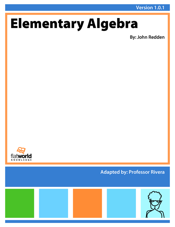 Cover of Elementary Algebra v1.0.1