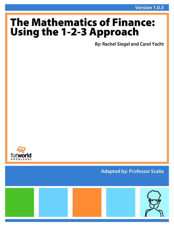 Cover of The Mathematics of Finance: Using the 1-2-3 Approach:  v1.0.3