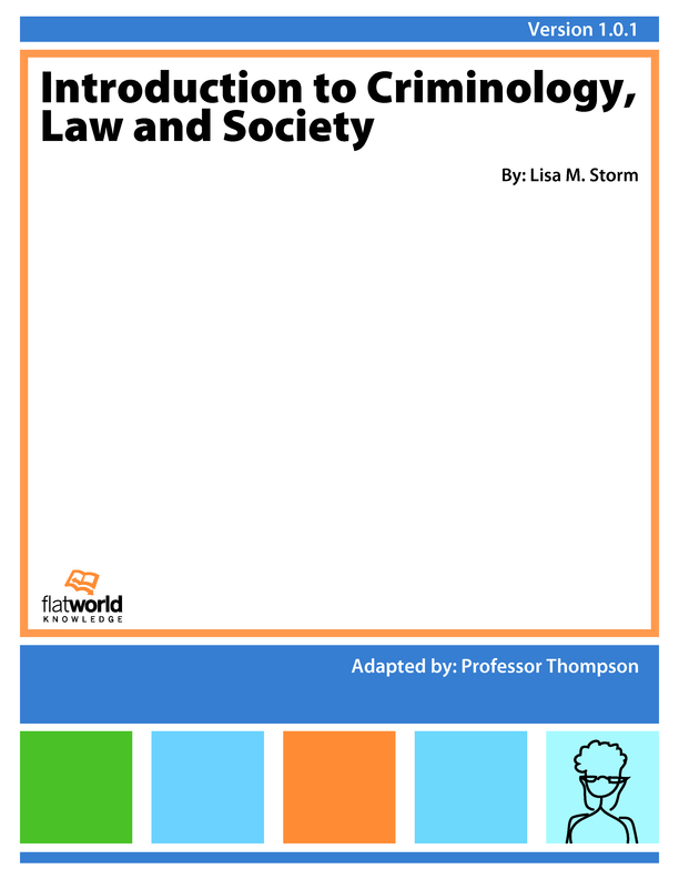 Cover of Introduction to Criminology, Law & Society v1.0.1